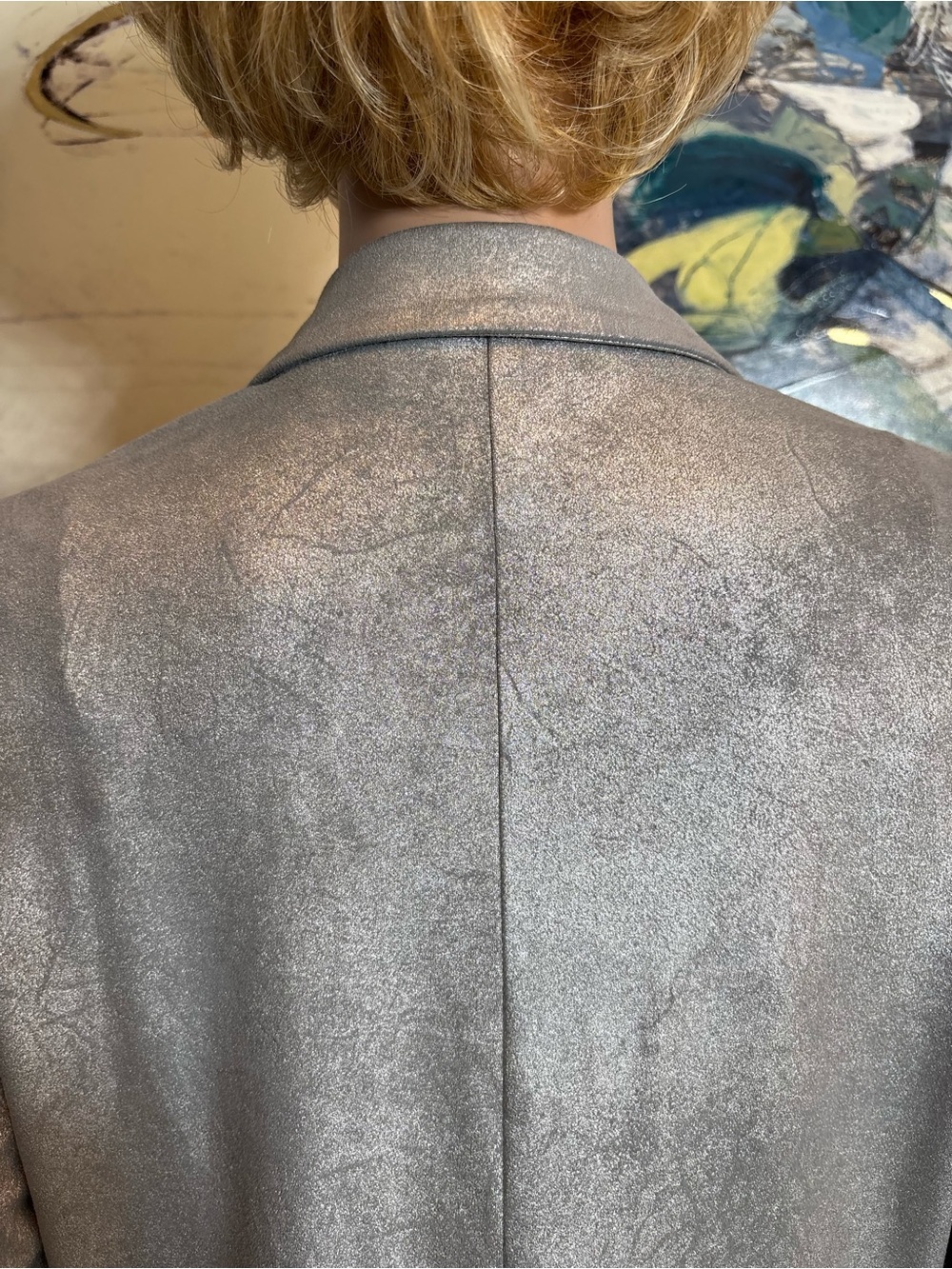 Zara Silver Metallic Blazer Jacket R1 - Picture 12 of 16